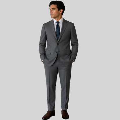 Men's Charcoal Gray Two-Button Tailored Suit