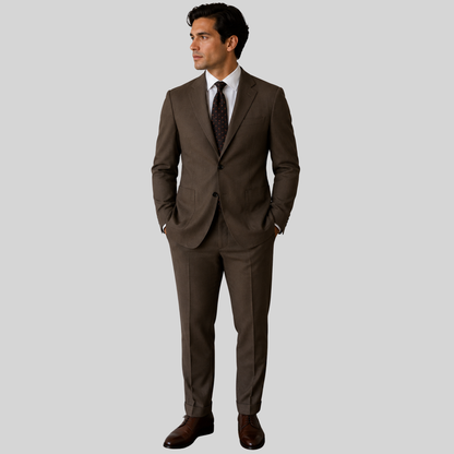 Men's Chocolate Brown Two-Button Tailored Suit