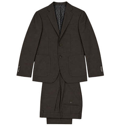 Men's Espresso Brown Shadow Stripe Two-Button Tailored Suit