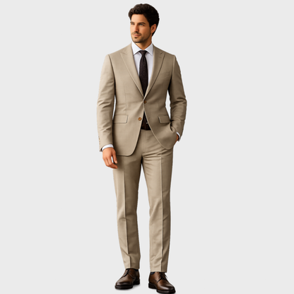 Men's Tan Two-Button Suit