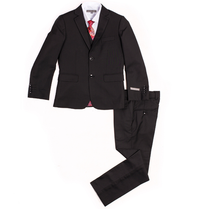 Boys 5-Piece Black Formal Suit Set