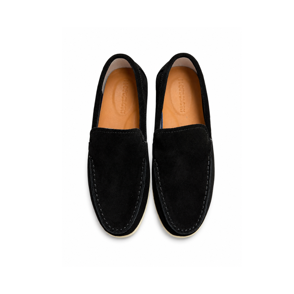 Boy's Black Slip-On – Casual Comfort Moc Toe Shoes