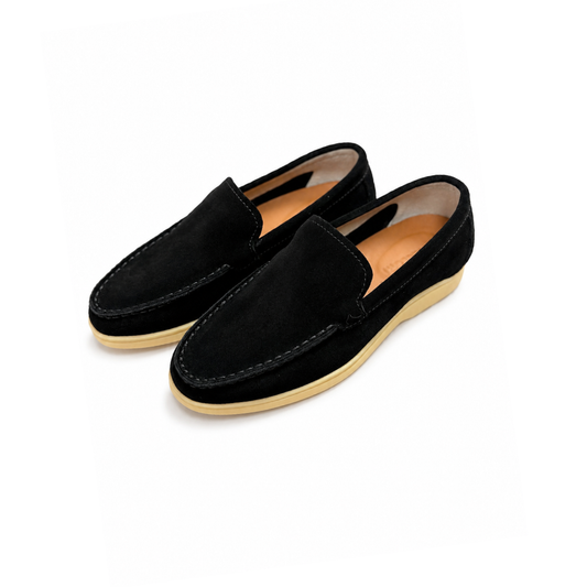 Boy's Black Slip-On – Casual Comfort Moc Toe Shoes