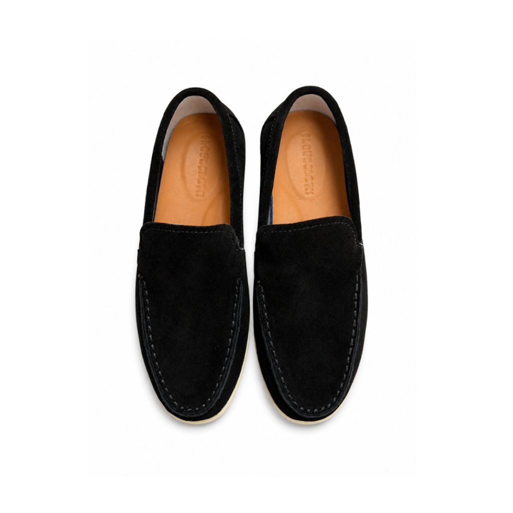 Men's Black Slip-On – Casual Comfort Moc Toe Shoes
