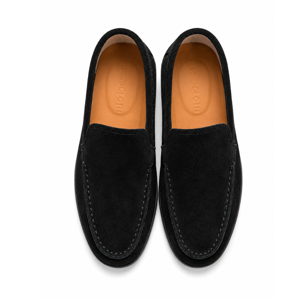 Boy's Black Leather Slip-On Casual Dress Shoes