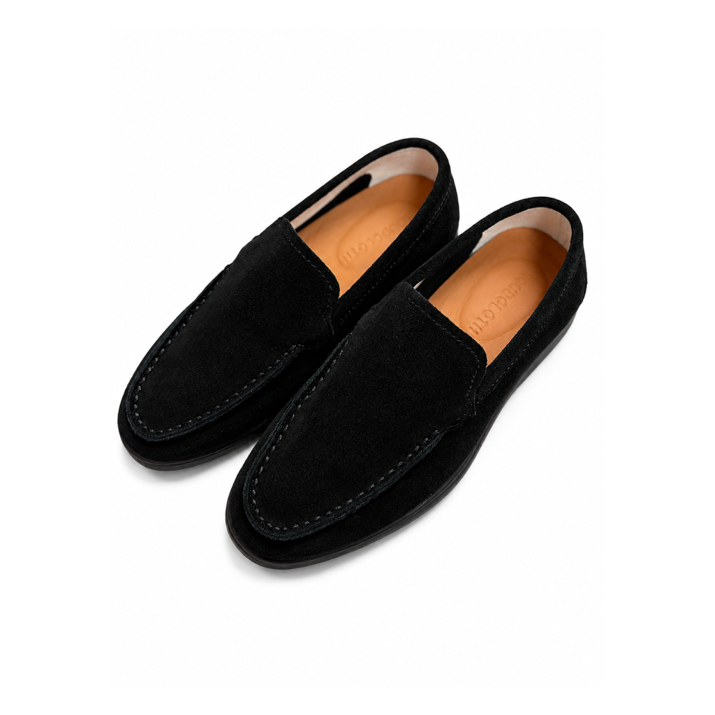 Boy's Black Leather Slip-On Casual Dress Shoes