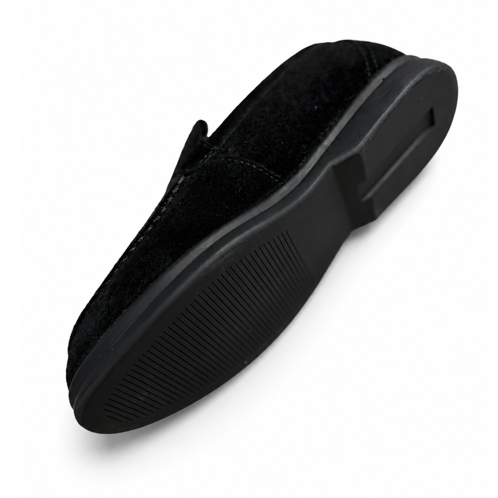 Men’s Black Leather Slip-On Casual Dress Shoes