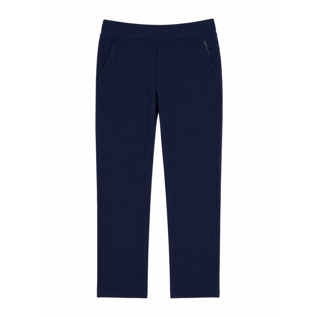 Boys Stretch Performance Jogger Pants – Navy Blue, Elastic Waist, Straight Leg