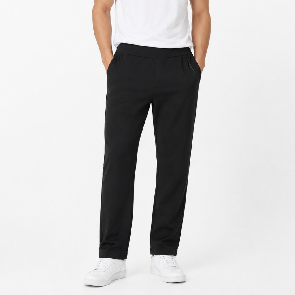 Boys Black Stretch Performance Jogger Pants with Zip Pocket