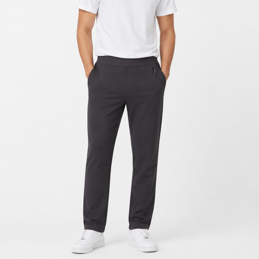 Boys Performance Stretch Jogger Pants with Zipper Pocket – Charcoal Gray