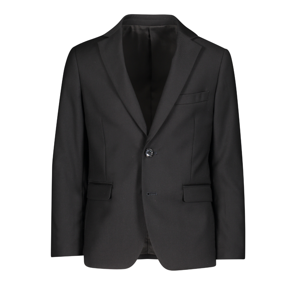 Boys Classic Black Two-Button Blazer – Formal Dress Suit Jacket