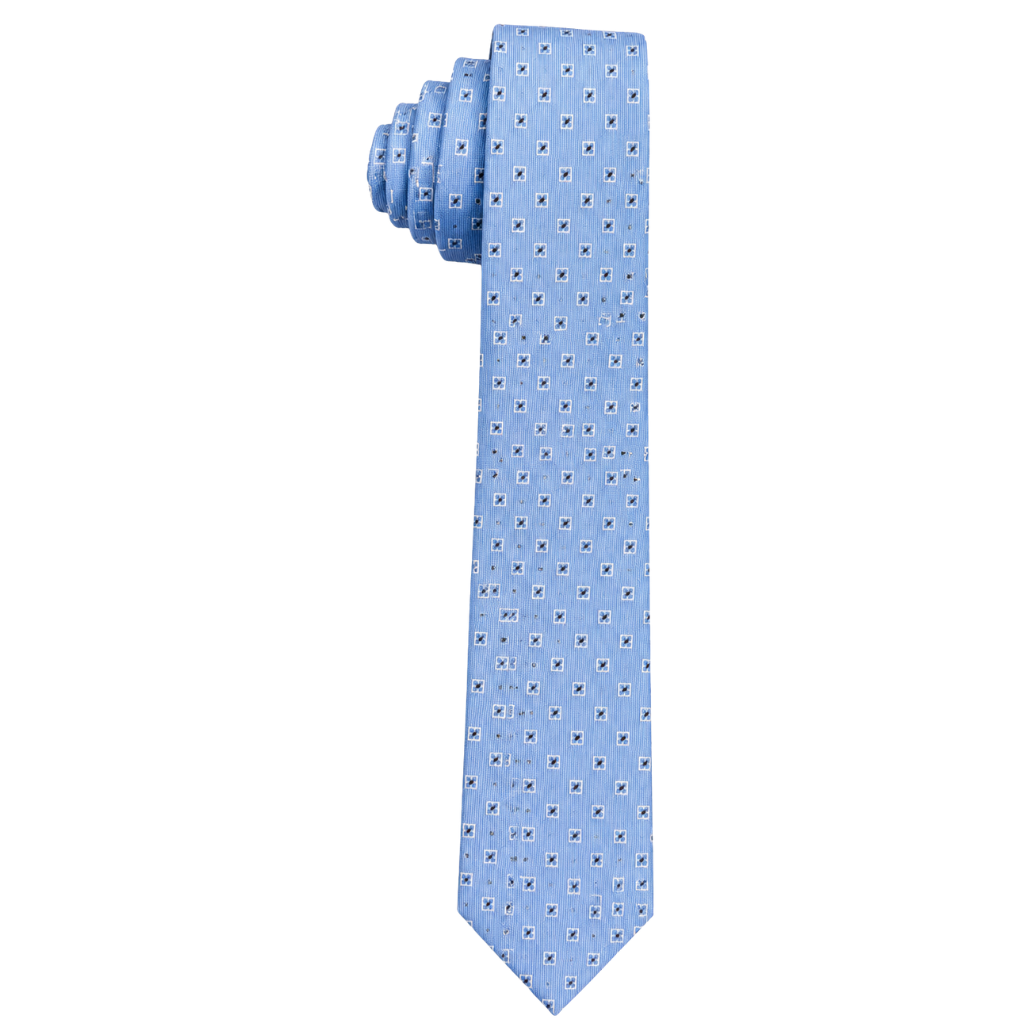 Men’s Light Blue Geometric Pattern Neck Tie