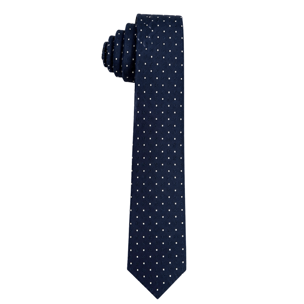 Navy Blue Micro Square Pattern Men’s Tie