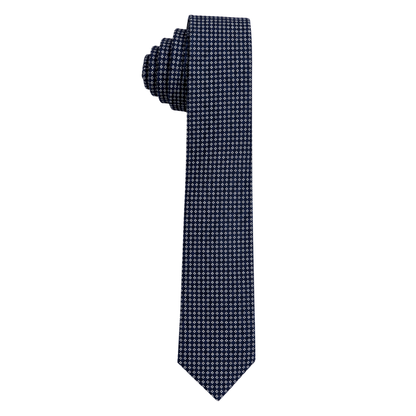 Navy Blue Micro-Dot Pattern Slim Tie