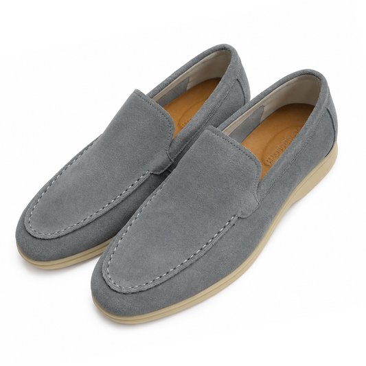 Men's Grey Slip-On – Casual Comfort Moc Toe Shoes