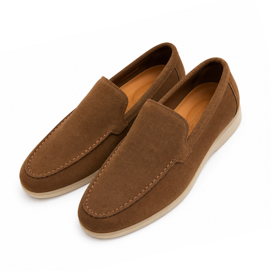 Men's Brown Slip-On – Casual Comfort Moc Toe Shoes