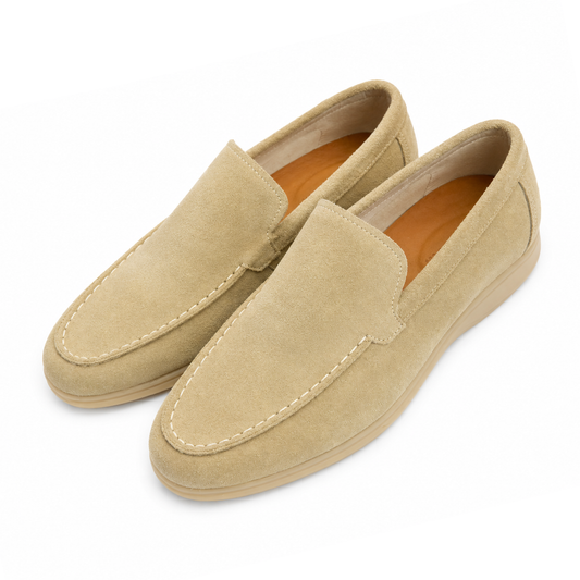 Men's Beige Slip-On – Casual Comfort Moc Toe Shoes