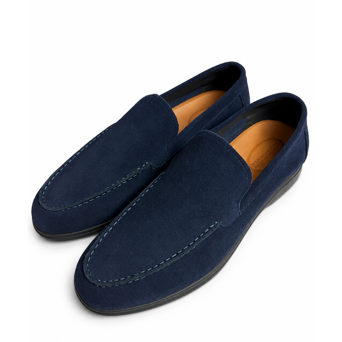 Men’s Navy Blue Suede Leather Slip-On Casual Dress Shoes