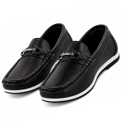Boys’ Black Slip-On Loafer Dress Shoes