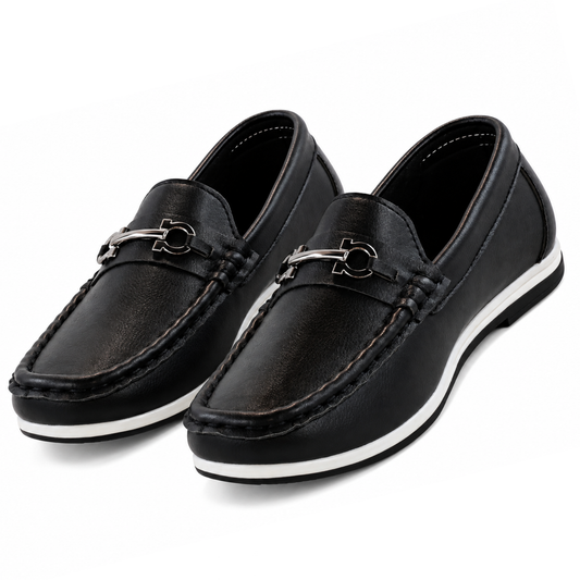 Boys’ Black Slip-On Loafer Dress Shoes