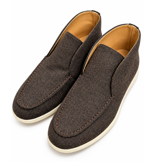 Men’s Dark Brown Textured Slip-On Loafer Shoes