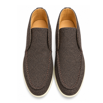 Men’s Dark Brown Textured Slip-On Loafer Shoes