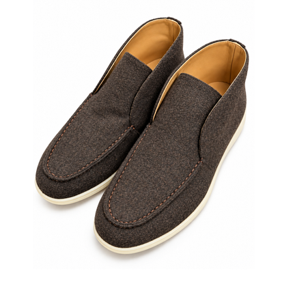 Boys’ Brown Textured Slip-On Loafer Shoes