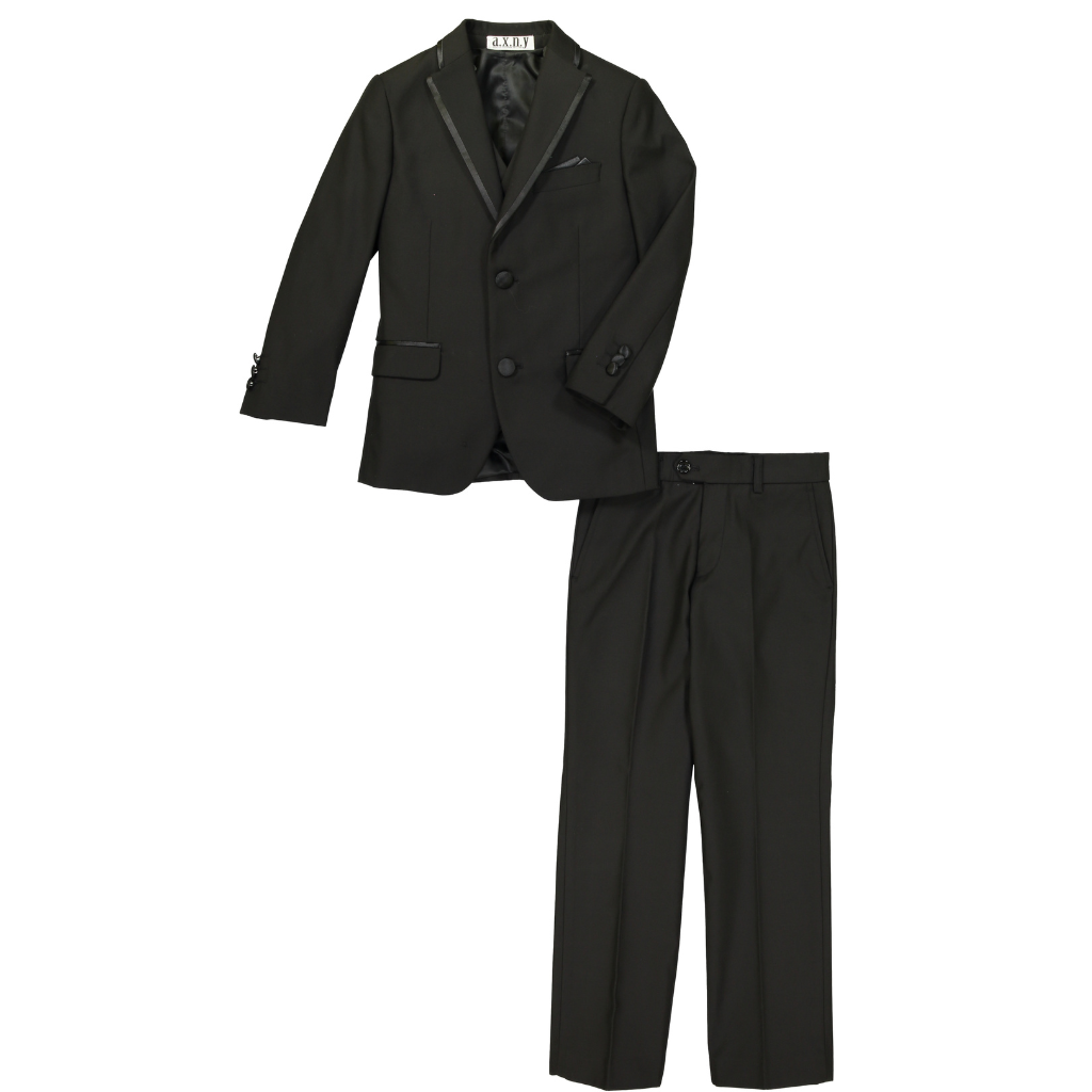 Boys Classic 2-Piece Black Tuxedo Suit – Formal Blazer & Dress Pants