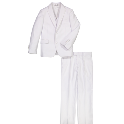 Boys Classic 2-Piece White Tuxedo Suit – Formal Blazer & Dress Pants