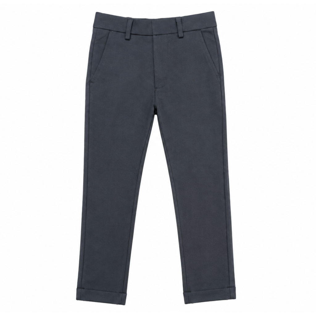 Boys Classic Navy Dress Pants – Formal Flat Front Trousers