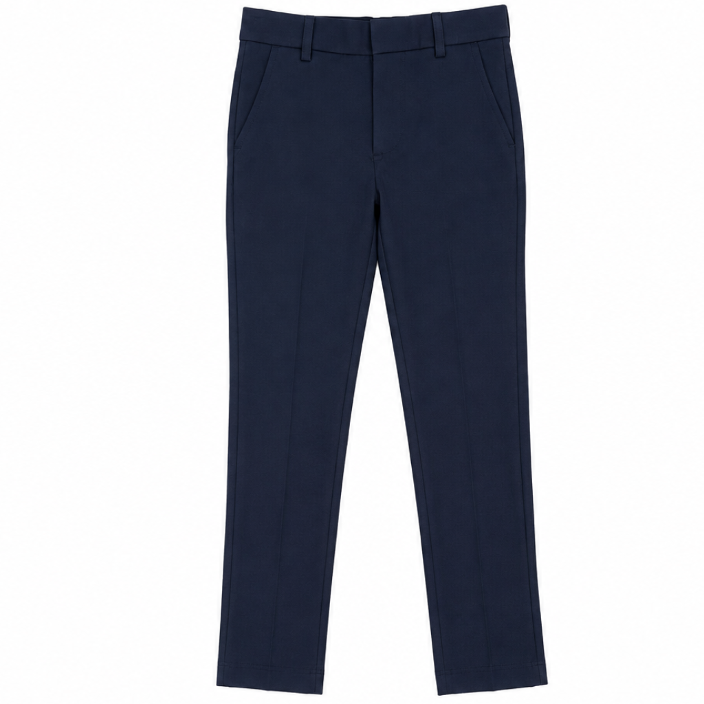 Boys Classic Navy Dress Pants – Formal Flat Front Trousers