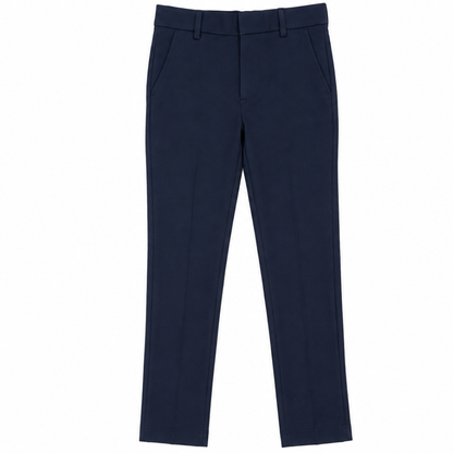 Boys Classic Navy Dress Pants – Formal Flat Front Trousers