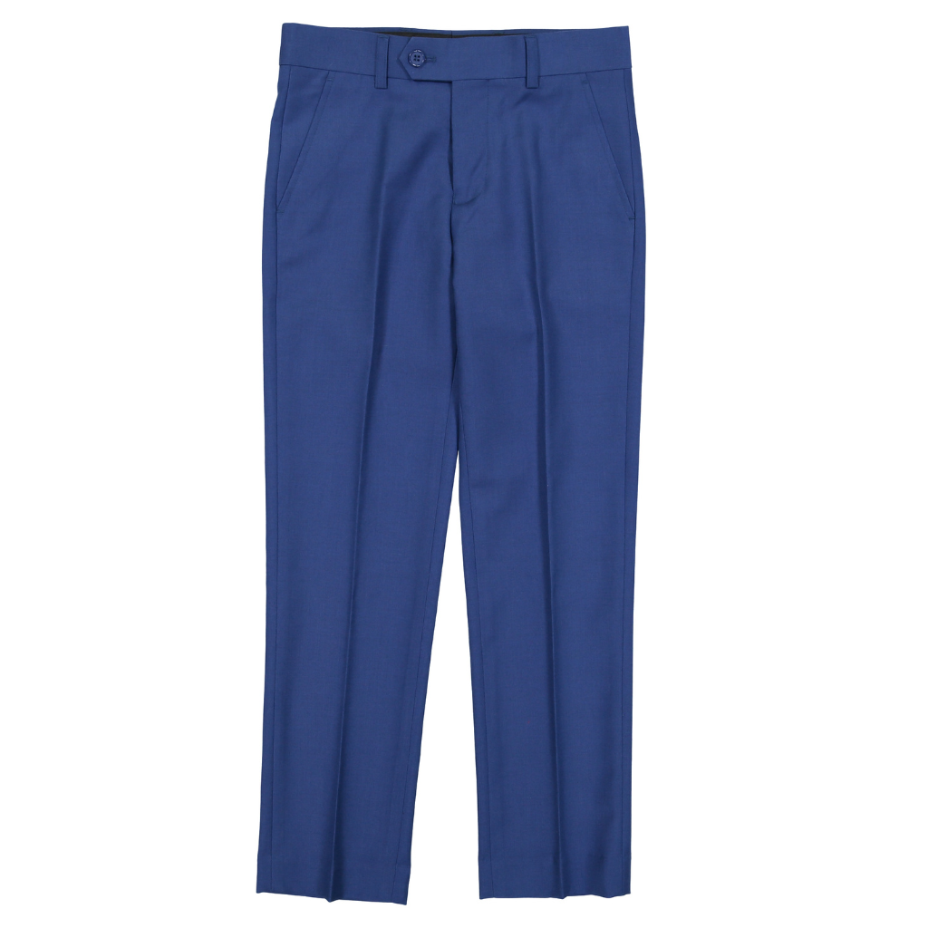 Boys Husky Fit Navy Dress Pants – Classic Formal Flat Front Trousers