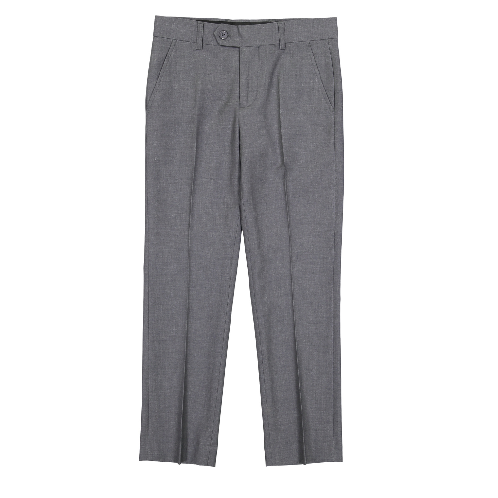 Boys Husky Fit Navy Dress Pants – Classic Formal Flat Front Trousers