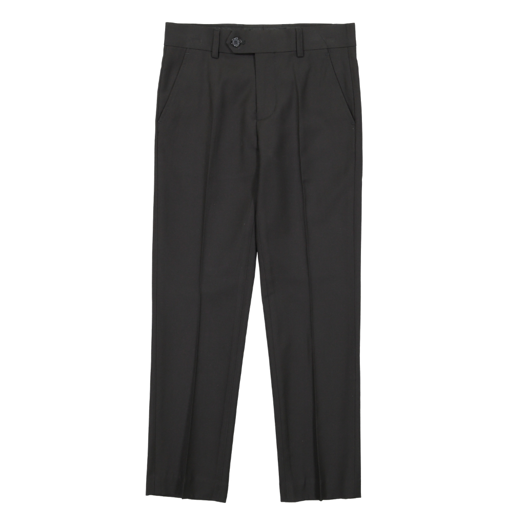 Boys Husky Fit Navy Dress Pants – Classic Formal Flat Front Trousers