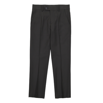 Boys Husky Fit Navy Dress Pants – Classic Formal Flat Front Trousers