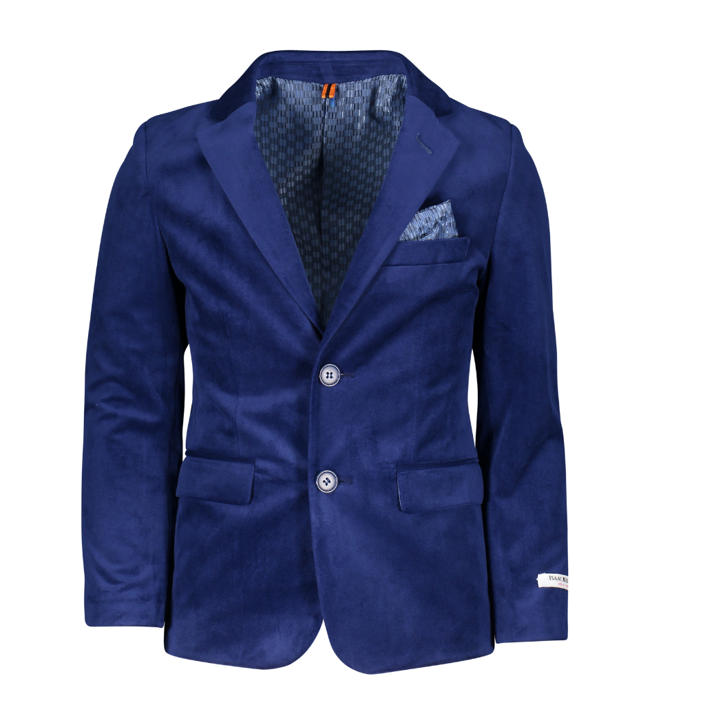 Boys Emerald Green Velvet Suit Set Blazer & Dress Pants