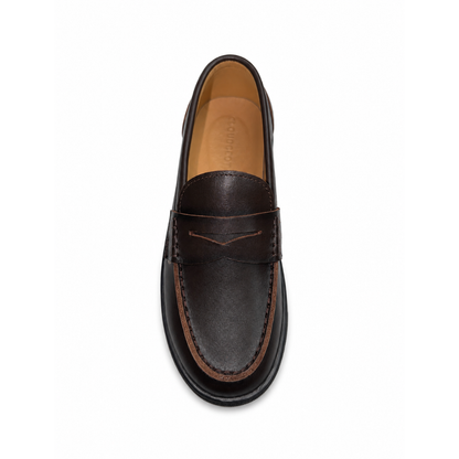 Boys Classic Brown Penny Loafers Slip-On Dress Shoes