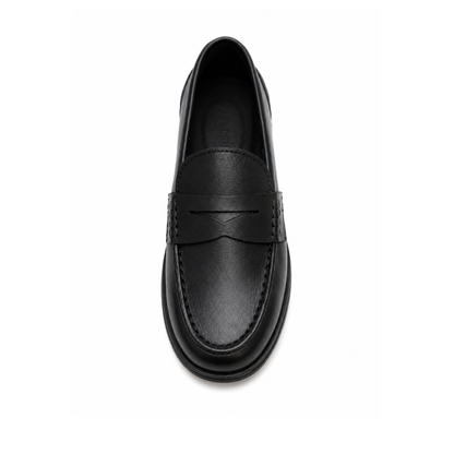 Boys Classic Black Penny Loafers Slip-On Dress Shoes