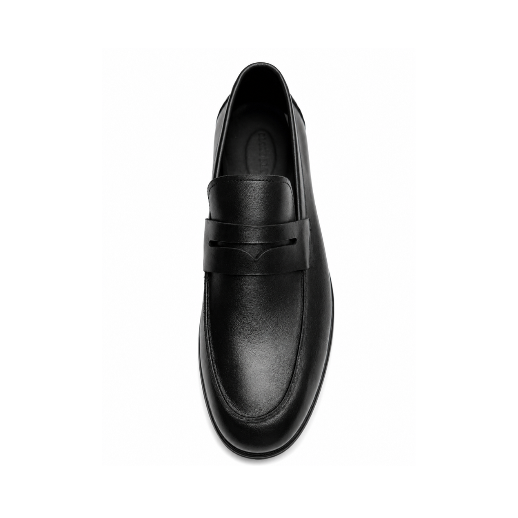 Men's Classic Black Penny Loafers – Slip-On Dress Shoes