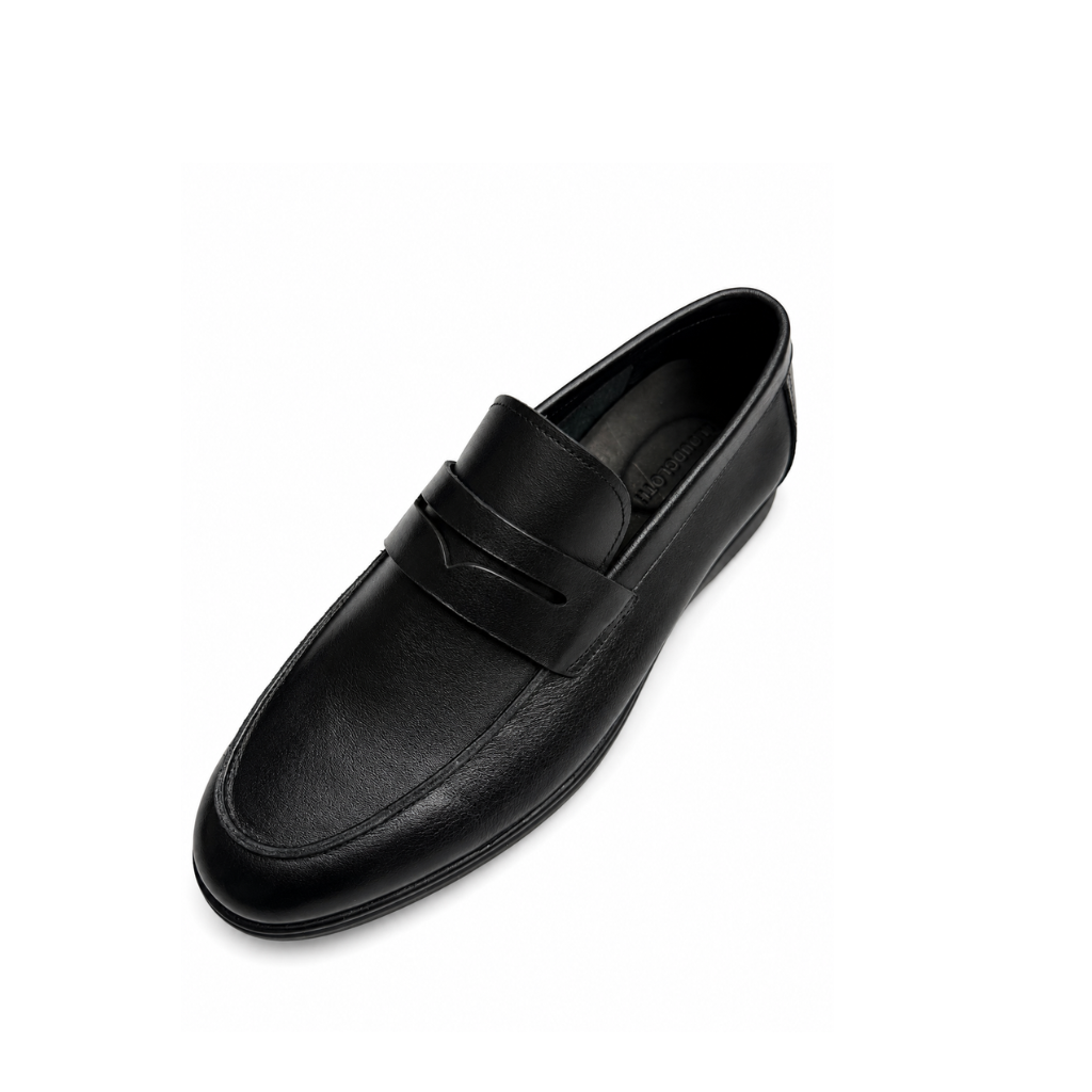 Men's Classic Black Penny Loafers – Slip-On Dress Shoes