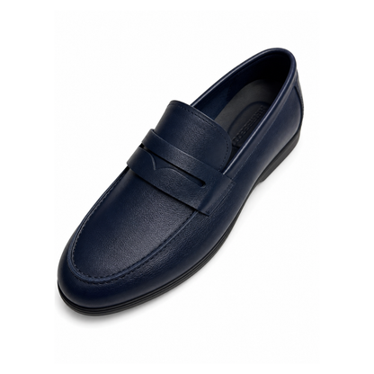 Men's Classic Navy Penny Loafers – Slip-On Dress Shoes
