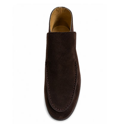 Boy's Brown Suede Slip-On Loafers – Modern Casual Dress Shoes