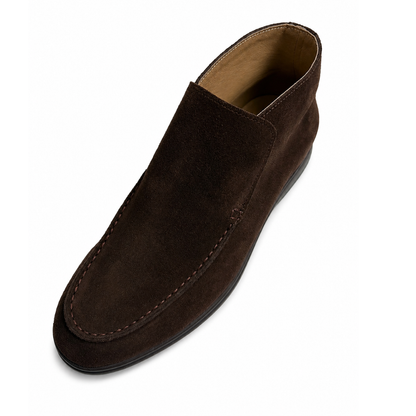 Boy's Brown Suede Slip-On Loafers – Modern Casual Dress Shoes