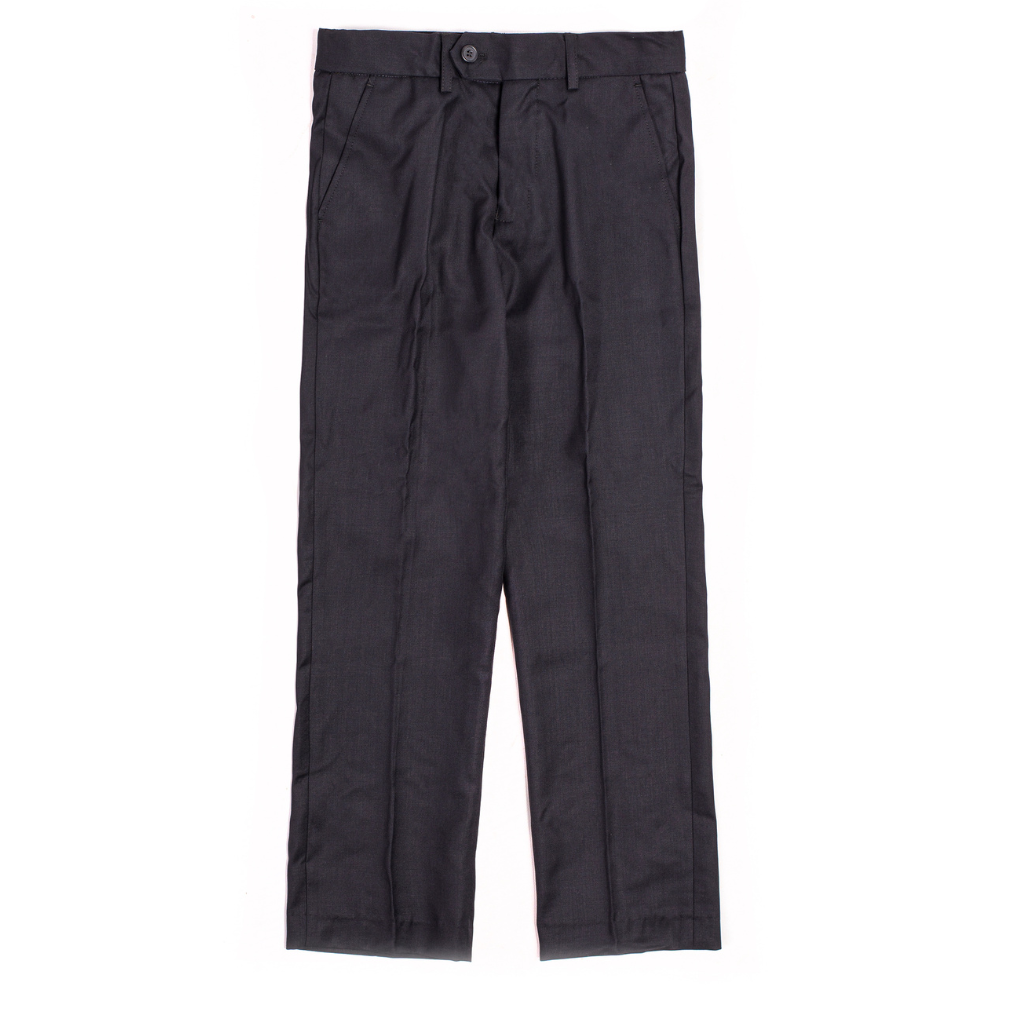Boys Classic White Dress Pants – Formal Flat Front Trousers