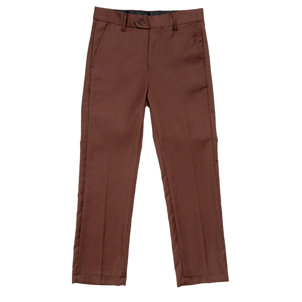 Boys Classic White Dress Pants – Formal Flat Front Trousers
