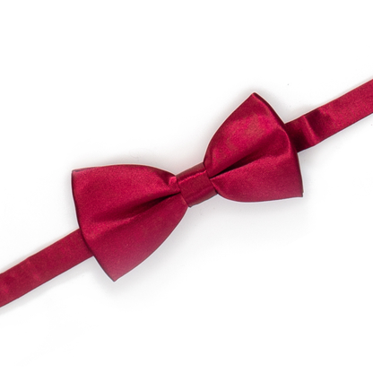 Boys' Wine Satin Pre-Tied Bow Tie