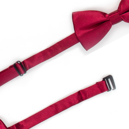 Boys' Wine Satin Pre-Tied Bow Tie