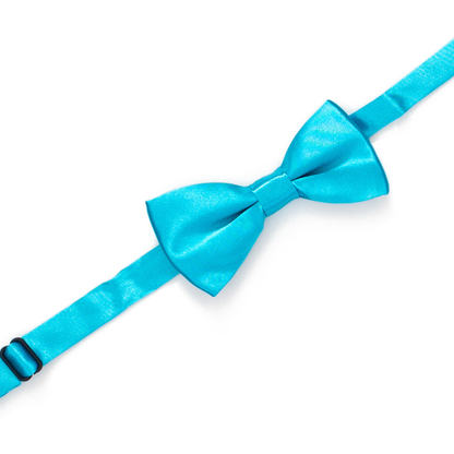 Boys' Turquoise Satin Pre-Tied Bow Tie