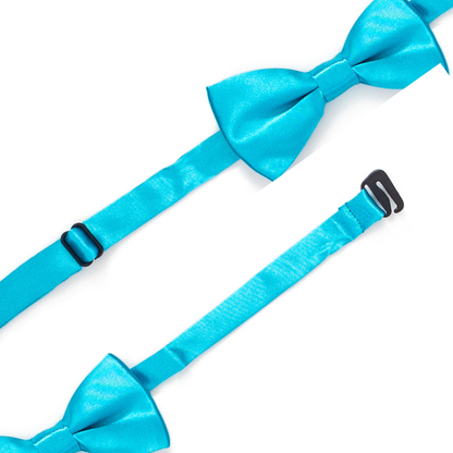 Boys' Turquoise Satin Pre-Tied Bow Tie